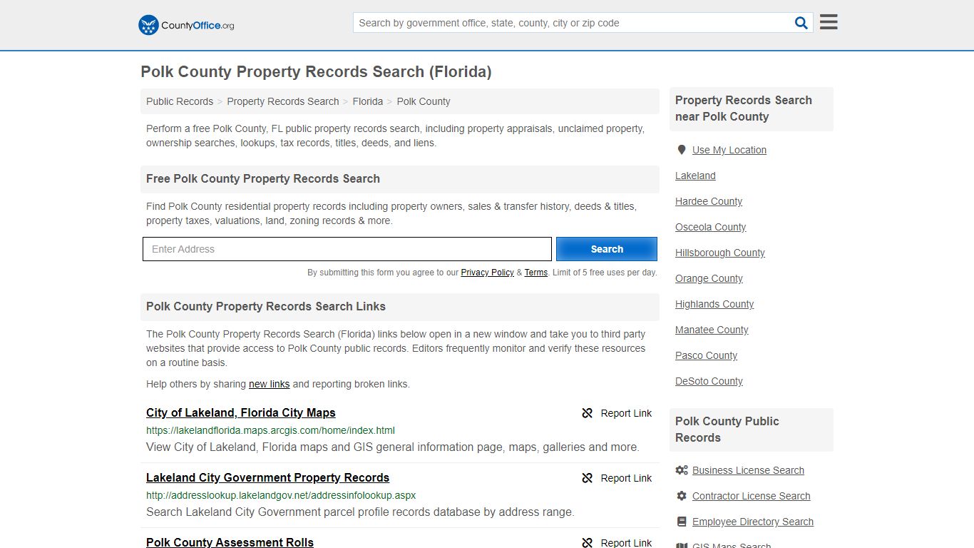 Polk County Property Records Search (Florida) - County Office
